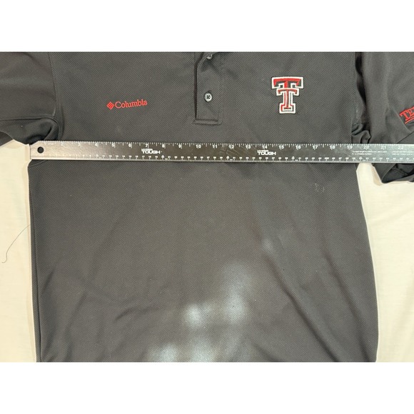 Texas Tech Red Raiders Columbia Golf Polo Shirt Mens Size Large Black Campus - Picture 9 of 12
